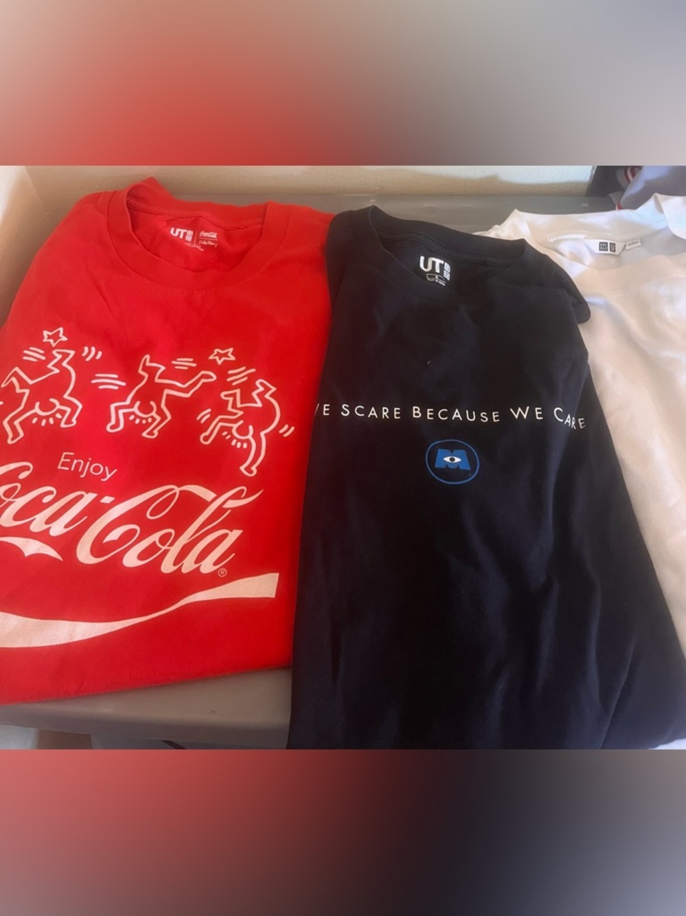 3 uniqlo shirt bundle keith herring coca cola monsters inc movie promo sm b7